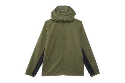 Under Armour Kids Rival Woven Jacket (Big Kid) marine od green/black/black
