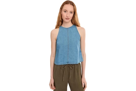 Женский топ Madewell халтер из лёгкого денима, небесно‑голубой