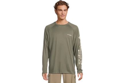 Мужская рубашка Columbia Terminal Tackle L/S Shirt cypress/dark stone logo