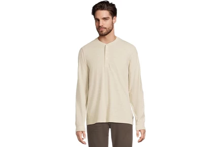 Мужской лонгслив L.L.Bean Pima Henley, песочно-бежевый