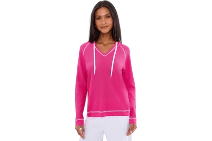 Женский свитшот Elliott Lauren Waffle Stitch V-neck Hoodie