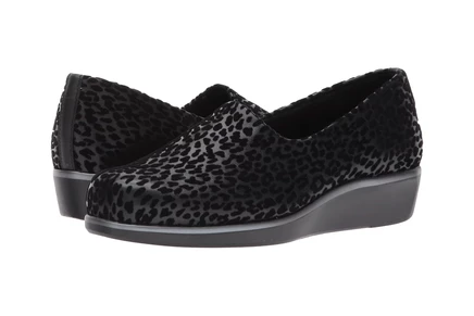 SAS Bliss Slip On Comfort Wedge black leopard