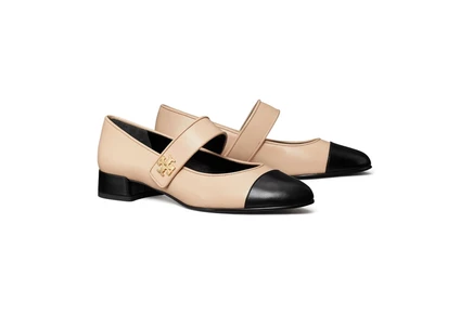 Tory Burch Cap-Toe Mary Jane Heel Ballet 25mm rose pink/perfect black