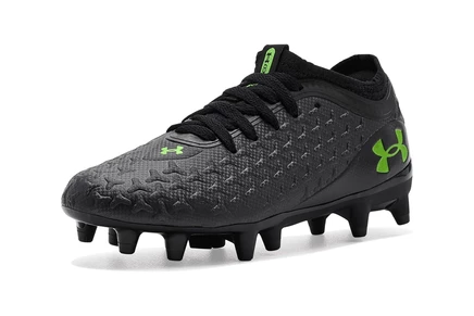 Детские бутсы Under Armour Magnetico 6, чёрно-зелёные