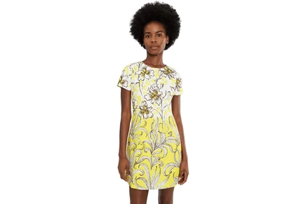 Lilly Pulitzer Melodie Skirted Rompers estelle yellow bumbley buzz engineered romper