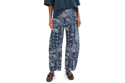 Джинсы Free People Good Luck Printed Barrel