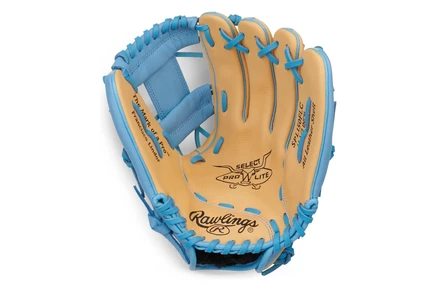 Детская перчатка Rawlings Select Lite, Линдор, бежевая/голубая
