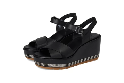 Женские босоножки Sorel Sunpeak Wedge, черно-коричневые