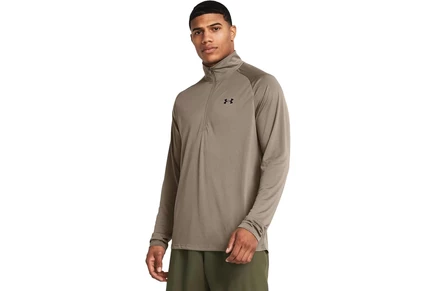 Мужская рубашка Under Armour UA Tech 1/2 Zip taupe dusk/black