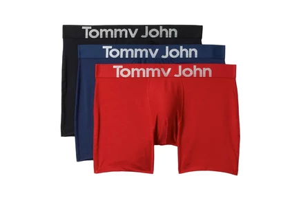 Мужские брифы Tommy John 360 4″, 3 шт., черный/синий/красный