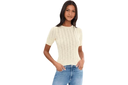 Свитер 525 america Arden Pointelle Puff Sleeve Pullover
