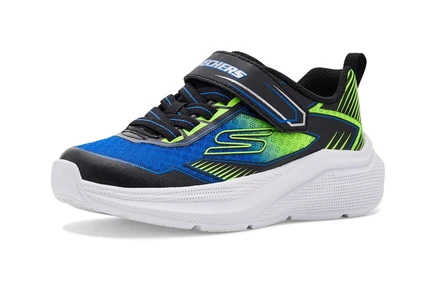 Детские кроссовки Skechers Microspec, чёрно-сине-салатовые