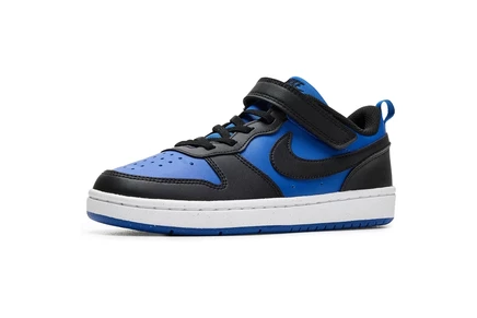 Детские кеды nike kids court borough low recraft, сине-черно-белые