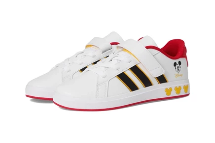 Детские кроссовки adidas Grand Court, бело-черные/золотые