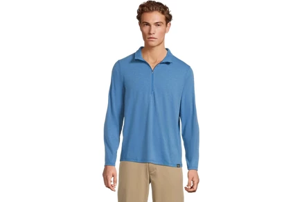 Мужская рубашка L.L.Bean Everyday SunSmart 1/4 Zip blue water