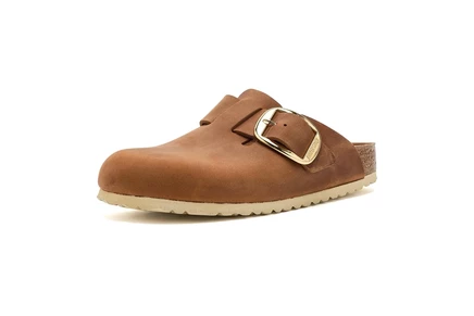 Женские сабо Birkenstock Boston Big Buckle, коньячные
