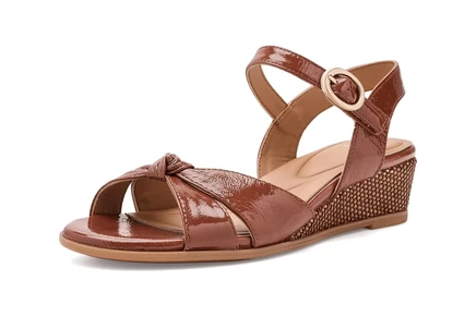 Женские босоножки Sofft Summer танкетка, коричневые