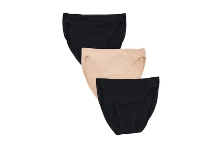 Женские трусы-бикини Natori Bliss Bare Cotton 3 шт., черный/черный/кофе