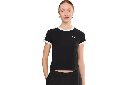 Женская футболка Puma T7 Slim Fit, приталенная, черная