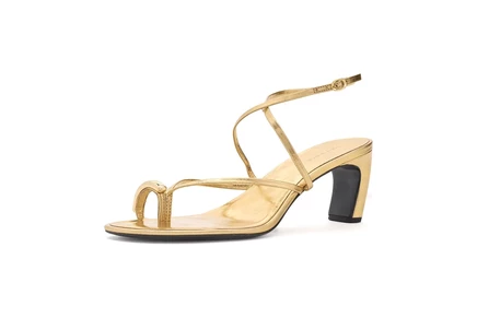 Tory Burch Pierced Strappy Heels Sandals 65mm gold leaf