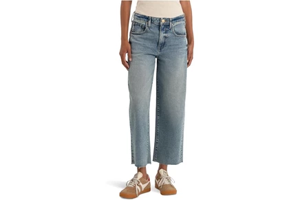 Брюки KUT from the Kloth Gwen High-Rise Wide Leg Slouchy Raw Hem 5 Pockets