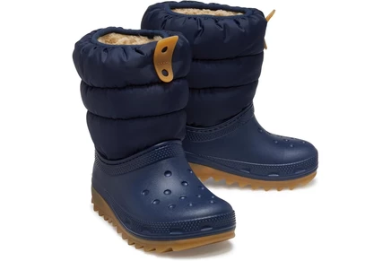 Ботинки для малышей Crocs Kids Neo Puff, сине-коричневые