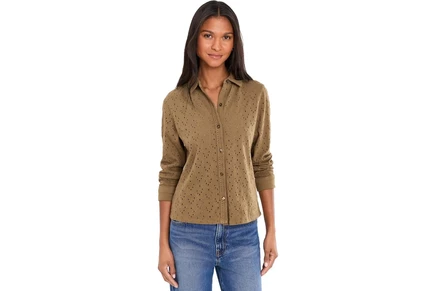 Топ NICZOE Knit Eyelet Pop On Top