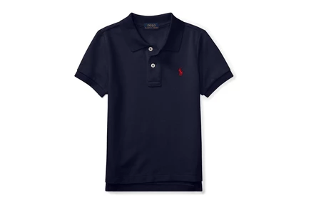 Мужская рубашка Polo Ralph Lauren Kids Cotton Mesh Polo Shirt (Little Kids) refined navy
