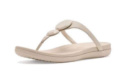 Женские сандалии FitFlop Solay с диском, серо-бежевые