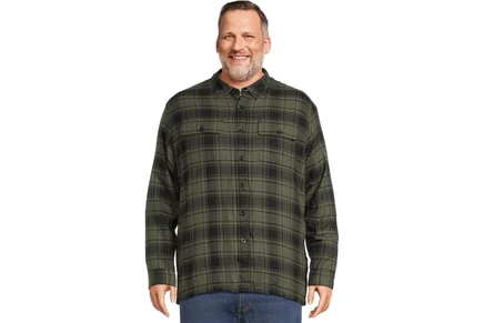 Мужская фланелевая рубашка L.L. Bean с флисом, шалфейная