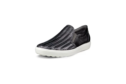 Женские слипоны Ecco Soft 7 Woven Slip-On II, серебристые
