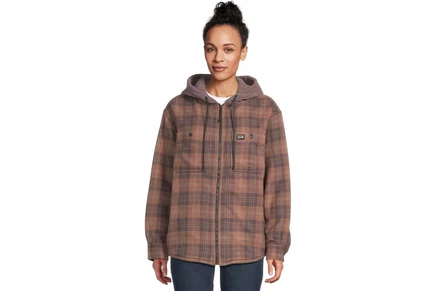 Mountain Hardwear Plusher Microchill Lined Shacket wild taupe tartan plaid