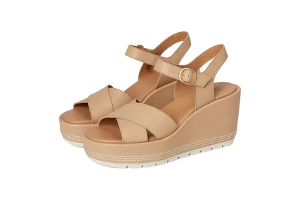SOREL Sunpeak Wedge Ankle Strap honest beige/chalk