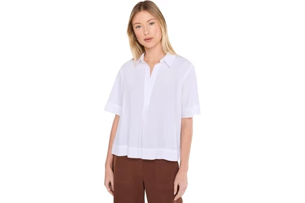 Женская футболка Eileen Fisher Organic Cotton Poplin Classic Collar Top