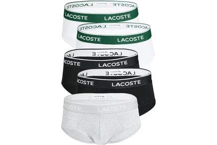 Мужские трусы-брифы Lacoste набор 5 шт., черный/белый/серый