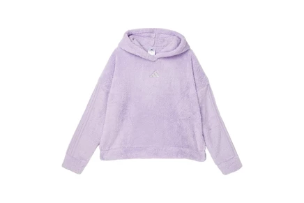 Женский свитшот adidas Kids 3-Stripes Sherpa Hooded Pullover (Big Kid)