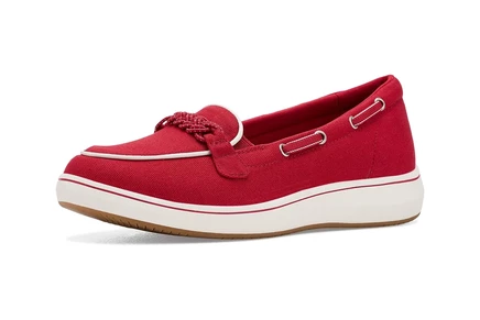 Женские топсайдеры Clarks BreezeSky Bay, вишневый текстиль