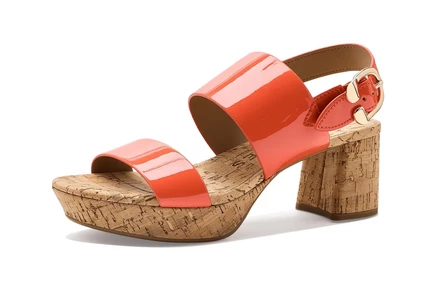 orange faux patent