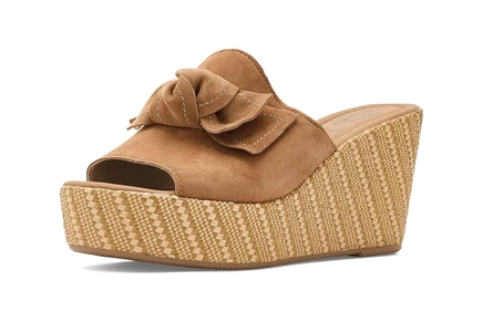 Женские сандалии на танкетке Spring Step Ellyn-Woven, коричневые замшевые