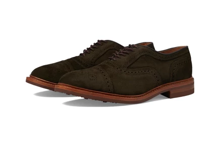 Мужские оксфорды Allen Edmonds Strandmok замшевые, зеленые