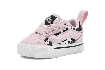 Детские кроссовки Vans Kids Knu Skool, коровий принт, розовые