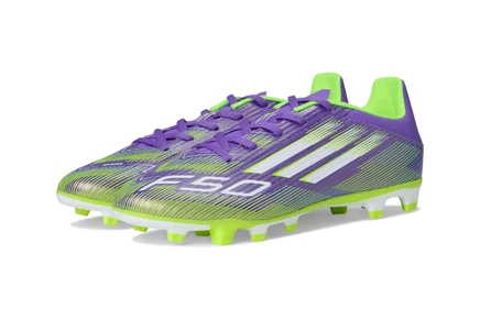 Унисекс бутсы Adidas F50 Club, пурпурно‑бело‑лимонные
