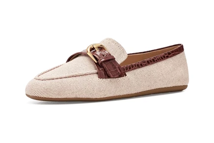 Женские лоферы Cole Haan Alette Buckle, канвас/махагон