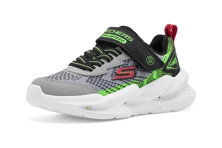 SKECHERS KIDS Meteor-Lights 2.0 401490L (Little Kid/Big Kid) grey/black