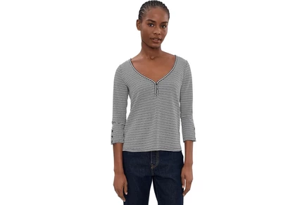 Женский топ Liverpool Petite Henley, черно-белая в полоску