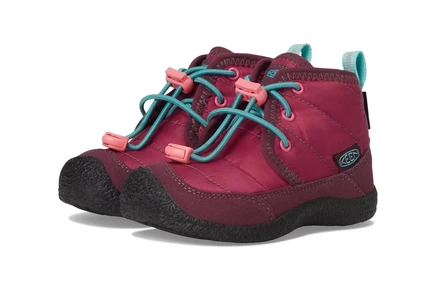 Детские ботинки KEEN Howser 2 утепленные, бордово-голубые