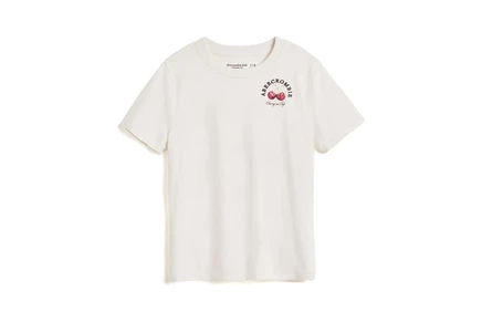 Детская оверсайз-футболка Abercrombie Kids, молочная