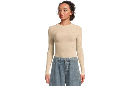 Женское боди Free People Night Sky с длинным рукавом, телесное