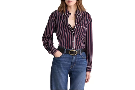 Женская рубашка Madewell Effortless Shirt, красно-синяя