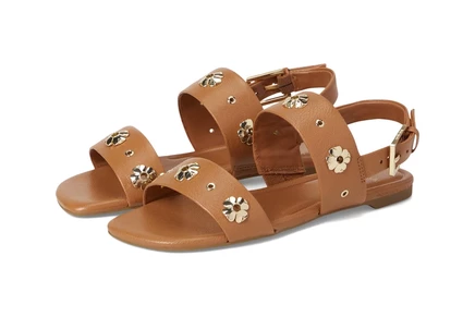 Сандалии Kate Spade New York Spade Flower Stud Pebbled Leather Flat Sandals